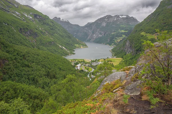 Zware Wolken Boven Geiranger Fjord — Stockfoto