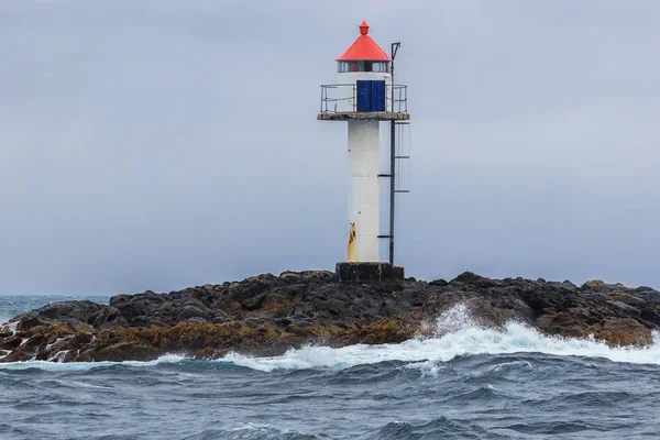 Phare Bleik Entrée Port Venant Bleiksoya — Photo