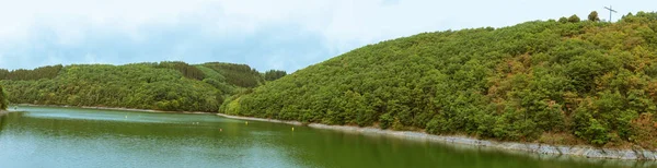 Panorama Dell Alto Sauer Lake Dalla Diga Appena Fuori Esch — Foto Stock