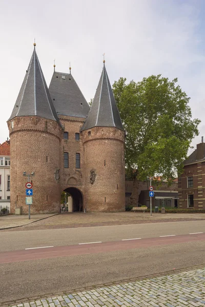 Entrando Kampen Attraverso Koornmarktpoort Sulla Riva Del Fiume Ijssel — Foto Stock