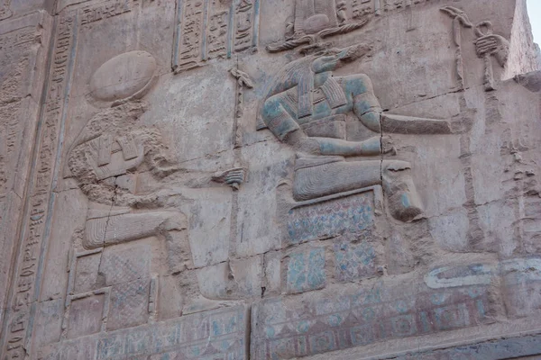 Bas Alívio Sobek Horus Templo Kom Ombo — Fotografia de Stock