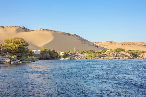 Dunas Areia Baixa Perto Jazirat Salujah Perto Aswan — Fotografia de Stock