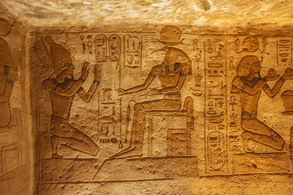 Bas Alívio Ramsés Seth Grande Templo Abu Simbel — Fotografia de Stock