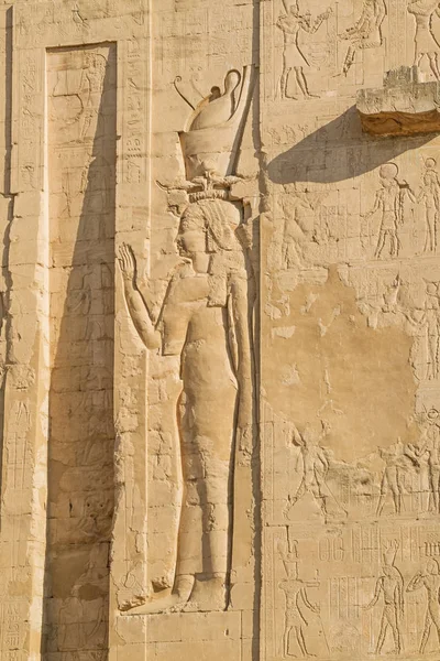 Diosa Isis Entrada Del Templo Horus Edfu — Foto de Stock