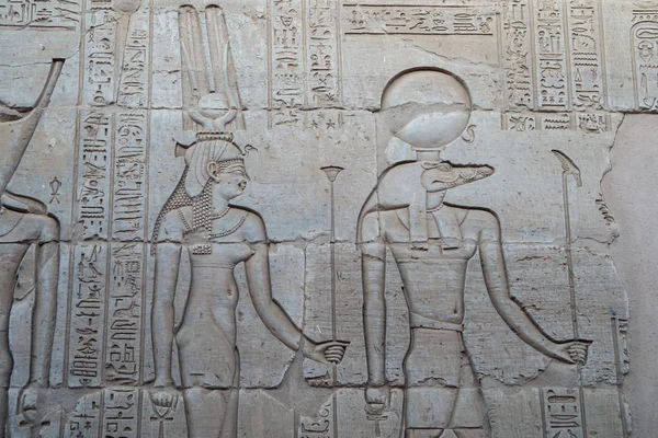 Grabado Sobek Templo Kom Ombo —  Fotos de Stock