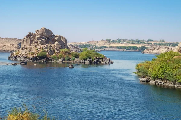 View Water Sash Village Isis Temple Lake Nasser — Stock Photo, Image