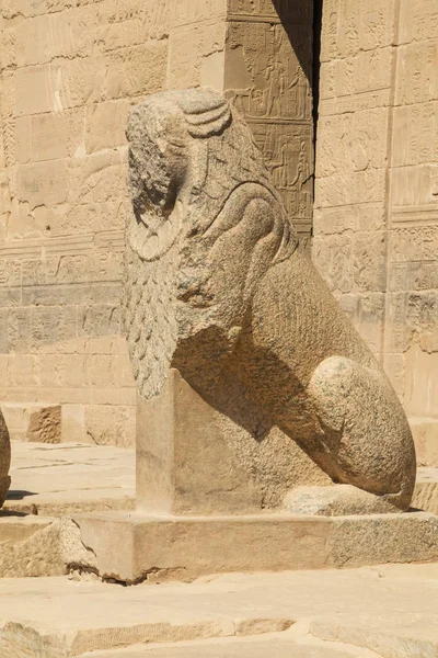 Sfinga Čeká Vchodu Chrámu Isis Násirově Jezeře — Stock fotografie