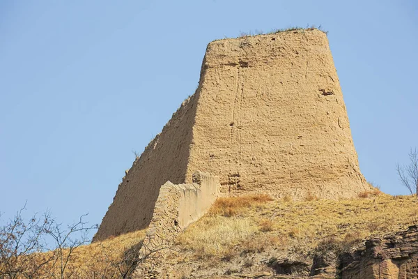 Teil Der Großen Mauer Der Nähe Der Yungang Grotten Der — Stockfoto