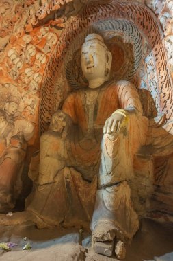 Datong yakınlarındaki Yungang Mağaraları'nın 6.