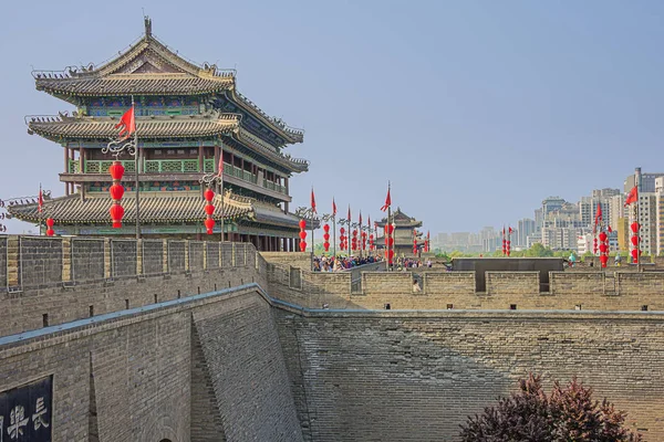 Redakce Xil Shaanxi Čína Dubna 2019 Pohled Lukostřelnou Věž Městskou — Stock fotografie