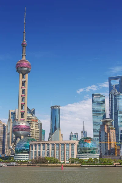 Editorial Shanghai China April 2019 Pudong Huangpu River Seen Bund — Stockfoto