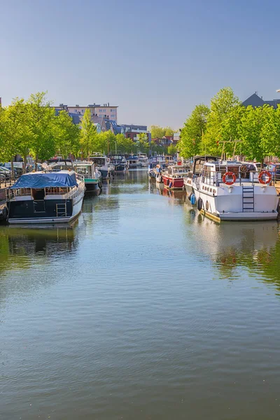 Yachts Amarrés Quai Sel Dans Centre Ville Malines — Photo