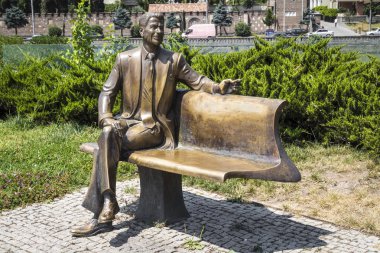 Tiflis, Gürcistan - Jule 27, 2017: Ronald Reagan bir anıt