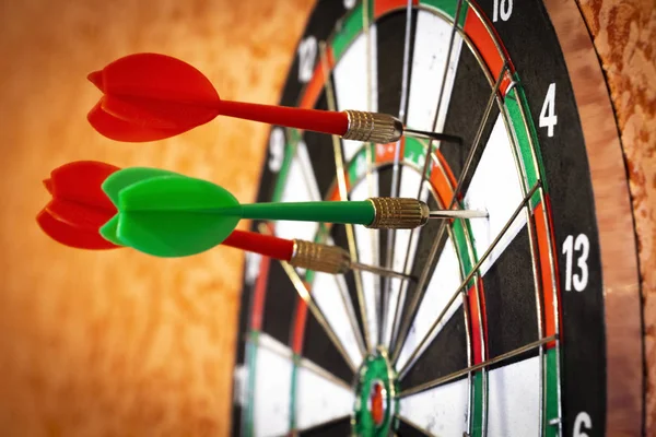 Darts in the target — Stock Photo, Image