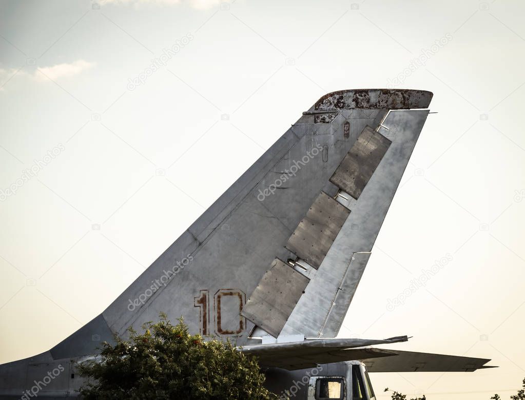 Tail of a military aircraft
