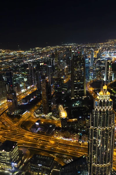 Vista superior de la noche Dubai — Foto de Stock