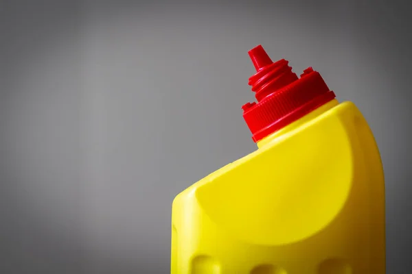 Close Desinfetante Uma Garrafa Plástico — Fotografia de Stock