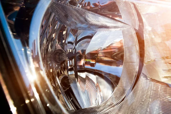 Faro Del Coche Cerca Como Una Abstracción —  Fotos de Stock