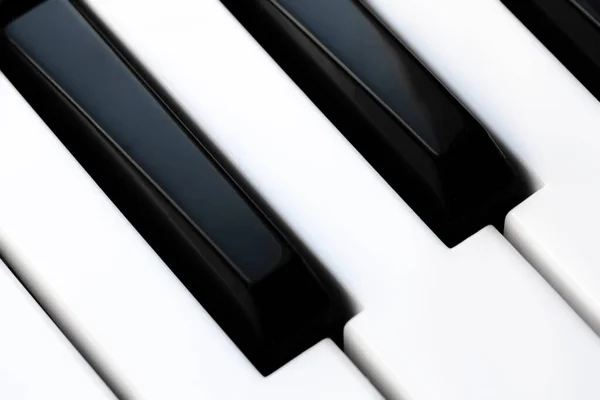 Black White Piano Keys Close — Stock Photo, Image