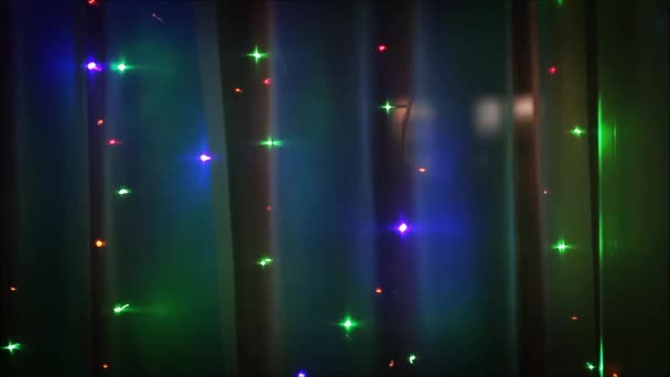 Pencerede Noel ışıkları. — Stok video