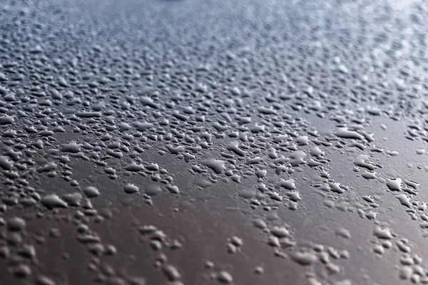 Поверхность Тела Автомобиля Покрыта Капельками Воды Время Дождя — стоковое фото