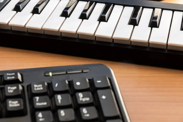 Lugar Trabajo Pequeño Estudio Música Casera — Foto de Stock