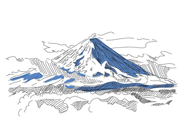 Klyuchevskaya Sopka Volcán Kamchatka Rusia — Vector de stock