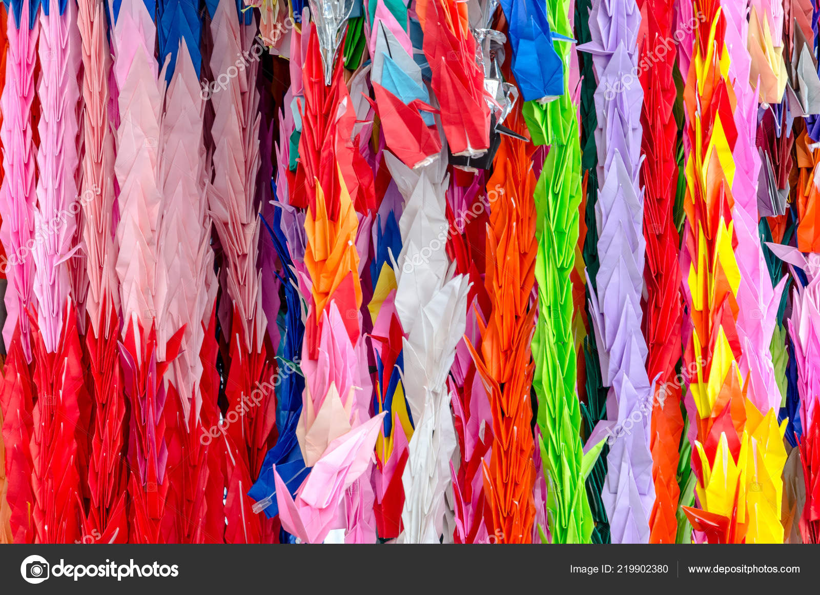 Chains Japanese Origami Paper Cranes Hanging Nagasaki Peace