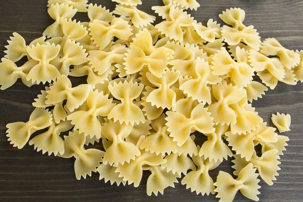 Italian Pasta Farfalle Wooden Background Stock Photo