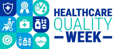 Görevle ilgili farkındalığı artırmak amacıyla her yıl Ekim ayında sağlık hizmeti kalitesi, afiş, kart veya poster tasarım şablonu gözlemlenmektedir. Vektör illüstrasyonu.