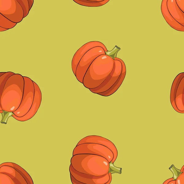 Patrón sin costura de calabaza sobre fondo blanco. Patrón colorido . — Vector de stock