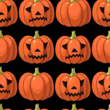 Cadılar Bayramı arka plan ile farklı pumpkins, tatil desen