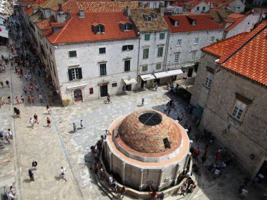 Bir yaz günü eski şehir Dubrovnik havadan görünümü, Hırvatistan