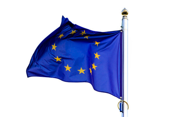 Flag of the European Union on a white background. isolating