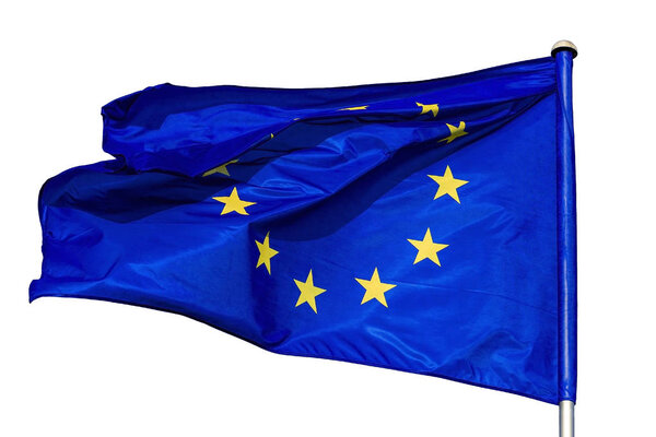 Flag of the European Union on a white background. isolating