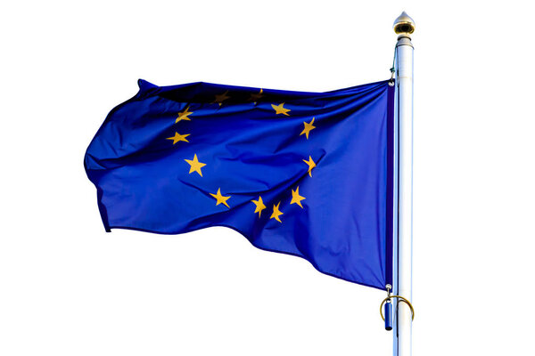 Flag of the European Union on a white background. isolating
