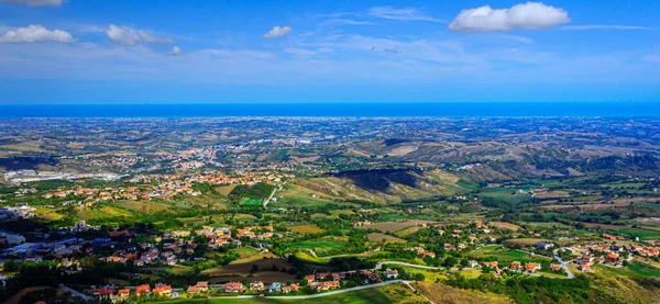 Widok San Marino Wybrzeże Adriatyku Włoszech Góry Tytan — Zdjęcie stockowe