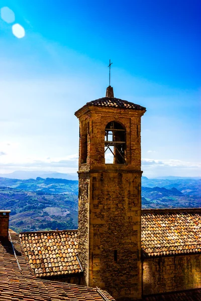 Szent Ferenc Templom Harangtornya San Marino — Stock Fotó