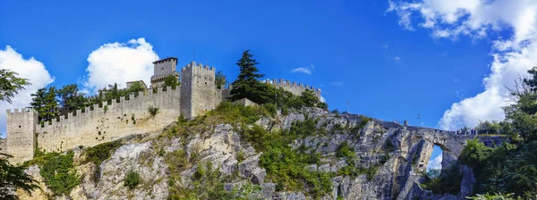 Vista Muralha Fortaleza San Marino Panorama — Fotografia de Stock