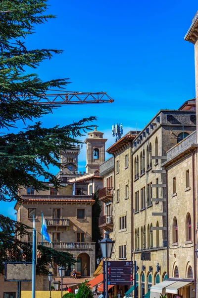 Kamienne Budynki Ulicy Starym Mieście San Marino — Zdjęcie stockowe
