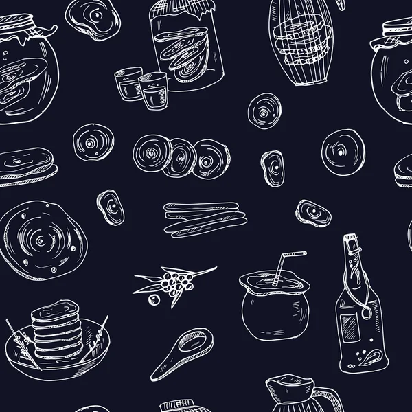 Συλλογή από σπιτικά τσάι κομπούτσα. Εικονογράφηση χεριού από διάνυσμα — Διανυσματικό Αρχείο