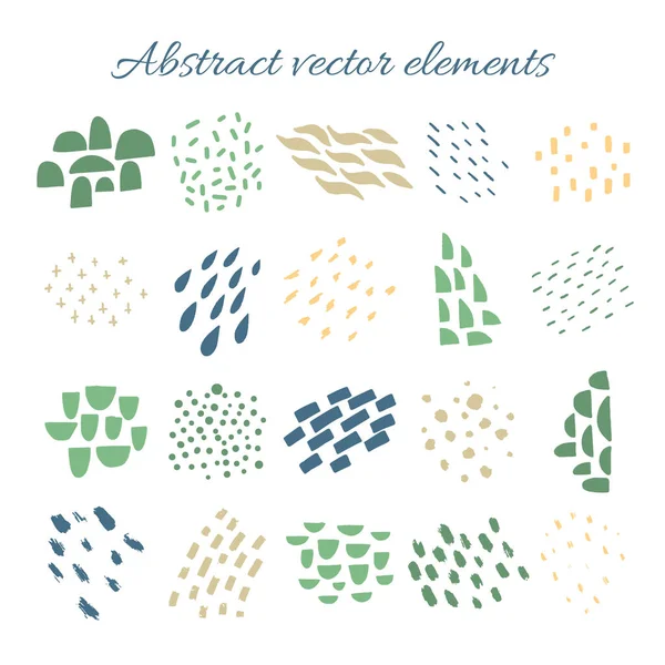 Coups de pinceau abstraits vectoriels, Éléments de conception dessinés à la main, Formes organiques, Fond abstrait — Image vectorielle