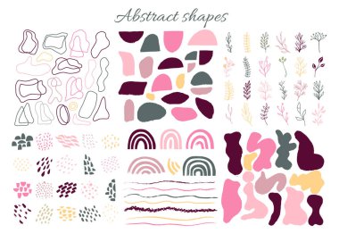 Büyük el çizimleri organik şekiller. Soyut modern trend 