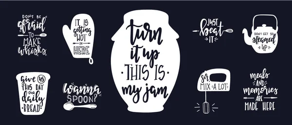 Set di poster tipografici disegnati a mano. Frase scritta a mano concettuale Home and Family T shirt design calligrafico con scritte a mano. vettore di ispirazione. — Vettoriale Stock