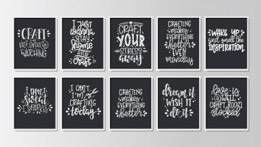 El 'in çizdiği el yapımı motivasyon afişi. Kavramsal el yazısı tabirleri tişört el yazısı kart koleksiyonu