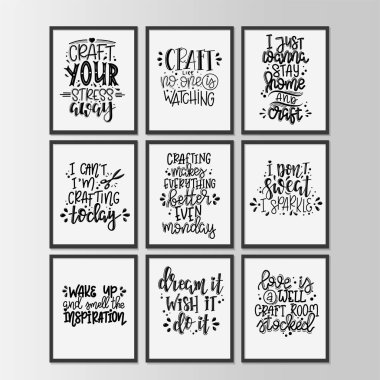 El 'in çizdiği el yapımı motivasyon afişi. Kavramsal el yazısı tabirleri tişört el yazısı kart koleksiyonu