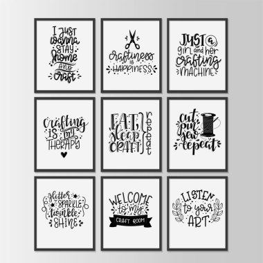 El 'in çizdiği el yapımı motivasyon afişi. Kavramsal el yazısı tabirleri tişört el yazısı kart koleksiyonu