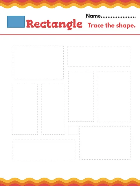 Learn shapes and geometric figures. Preschool or kindergarten worksheet. Vector illustration — Stock Vector