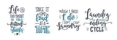 Çamaşır El tipografi posterini çizdi. Kavramsal el yazısı çamaşırhane tişörtü el yazısı kaligrafik tasarım. İlham verici vektör