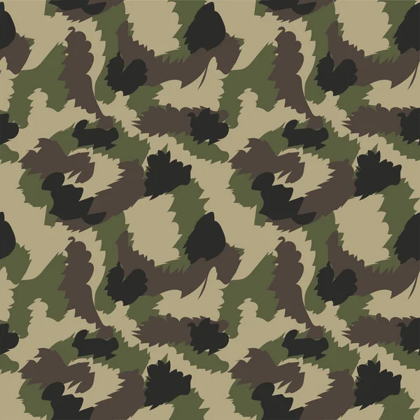 Naadloze set van camouflage woestijn patroon. — Stockvector